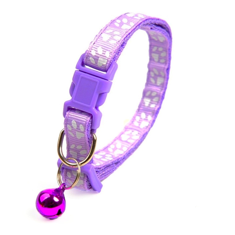 Bell Collar for Cats and Small Dogs Adjustable Purple